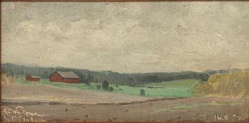 Carl Flodman, Landscape with Red Barn.