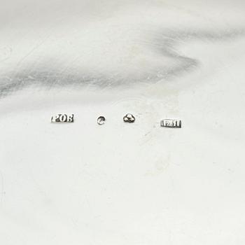 A pair of Swedish 19th century silver coasters, marks of Pehr Olof Bäckström, Gävle 1831 and 1832.