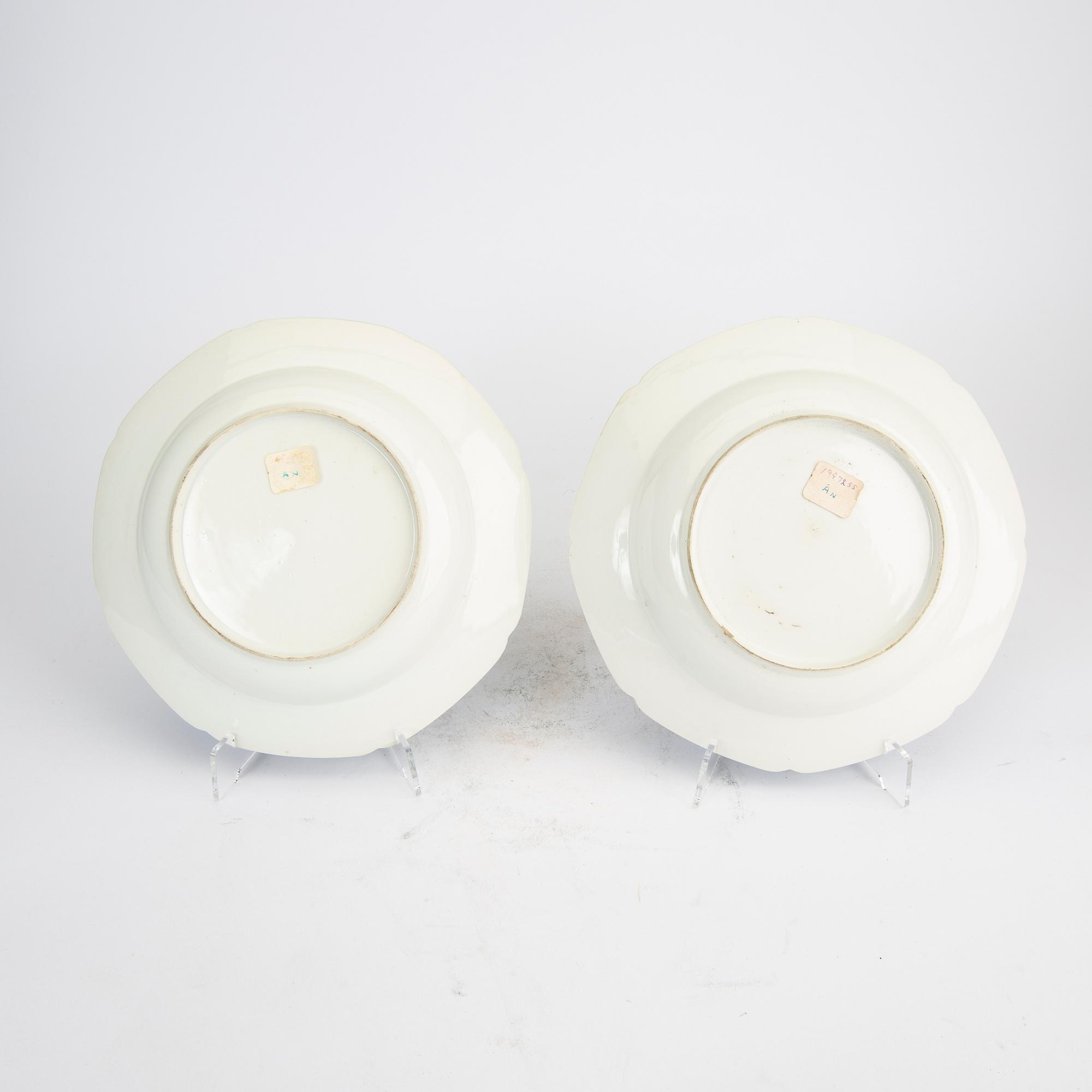 Djupa tallrikar 5 st Kina omkring 1800 porslin.