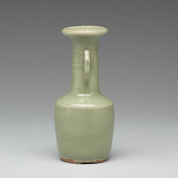 A mallet shaped celadon glazed vase, Yuan/Ming dynasty.