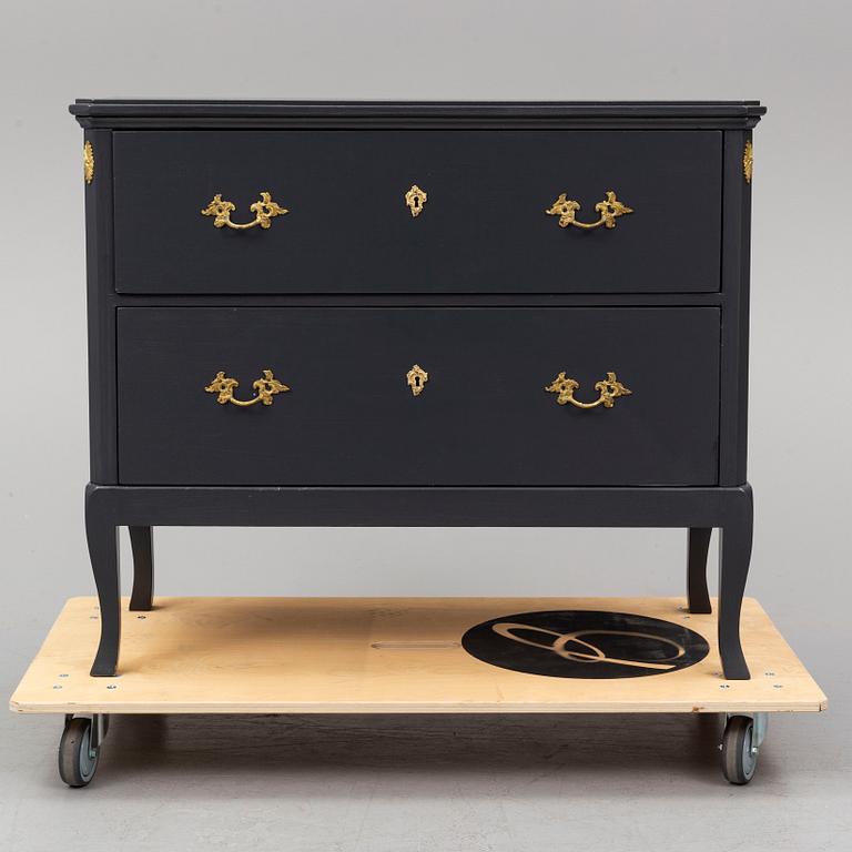 A painted pine chest of drawers, late 19th Century.