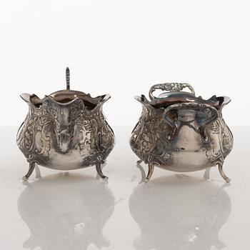 Kaffeservis, 4 delar, silver, rokokostil, GEWE, Stockholm 1976.