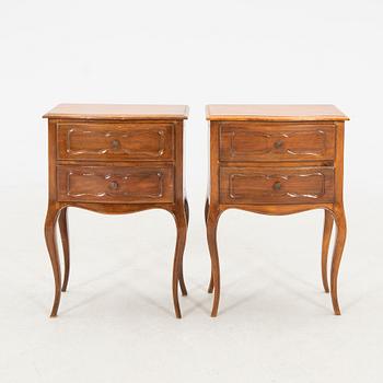 Bedside tables, a pair from the first half of the 20th century.