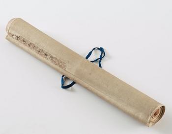 RULLMÅLNING, Bergslandskap, kopia efter Wu Li (1632-1718), sen Qingdynastin (1644-1912).