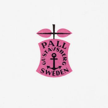 Stig Lindberg, assietter, 6 st, flintgods, "Pall", Gustavsberg, 1963-1964.