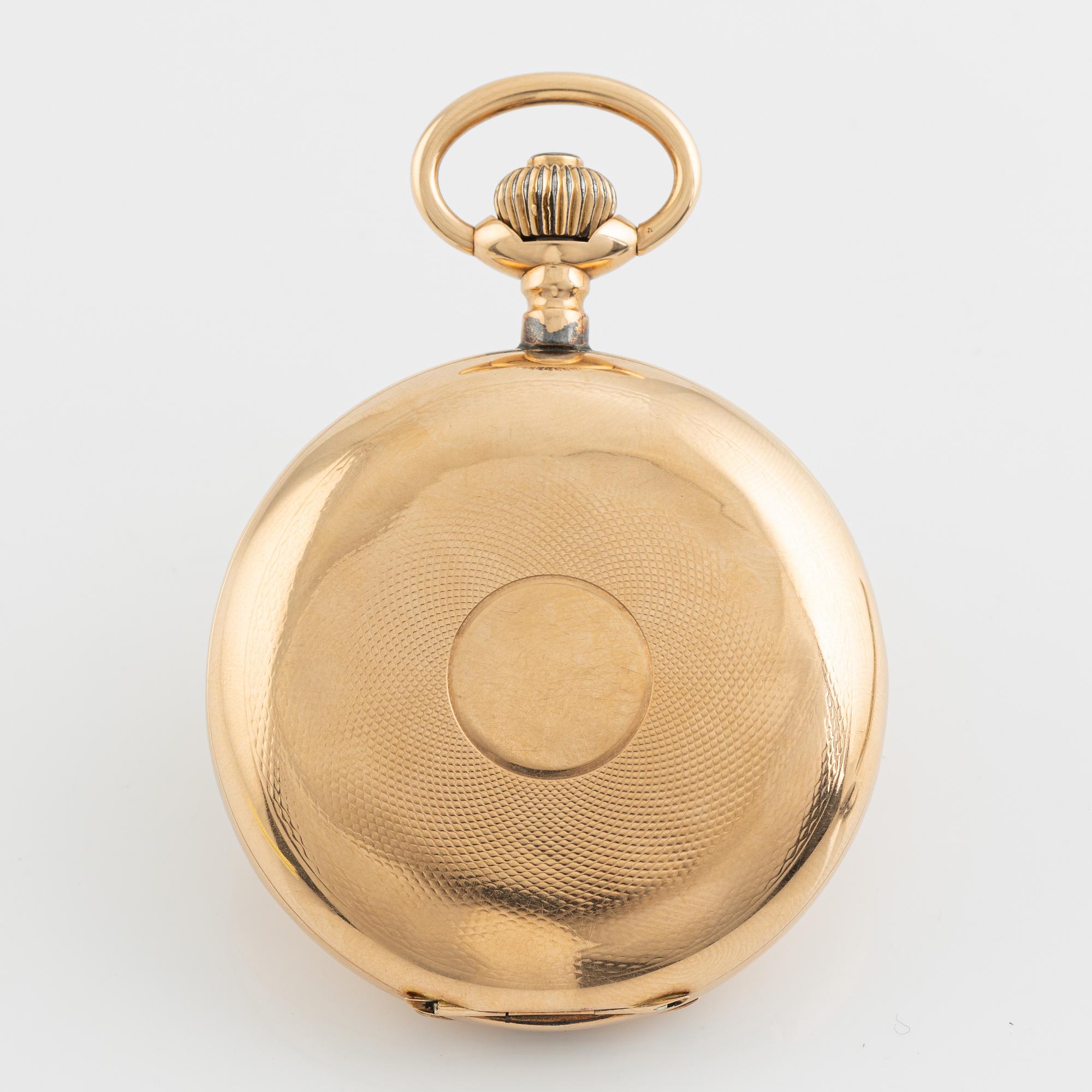 Pocket watch, Chronométre, 14K gold, 55,5 mm.