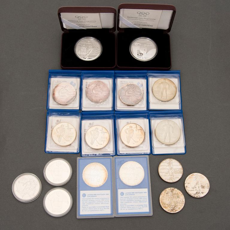 JUBILEUMSMYNT, 18 st, silver, 1970-90-tal.