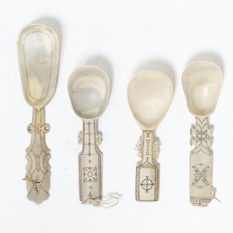 Four spoons, Sámi craftsmanship.