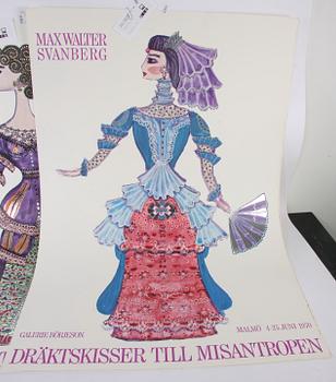 AFFISCHER, 3 st, Max Walter Svanberg.