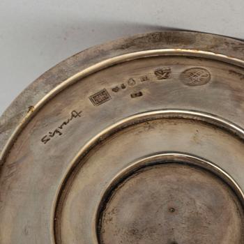 SIGVARD BERNADOTTE, a pair of silver candlesticks from Jörgen Jensen and Nordiska Kompaniet, Stockholm, 1932.