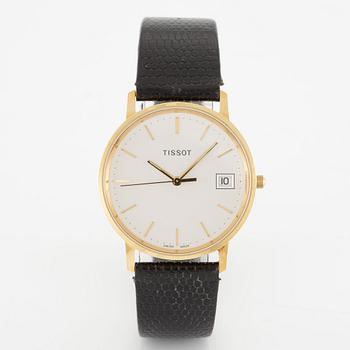 Tissot, 18K gold, wristwatch, 33.5 mm.
