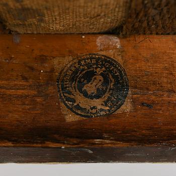 TABURETTER, 1 par, sengustavianska, Stockholms stolmakarämbetes sigill, tidigt 1800-tal.