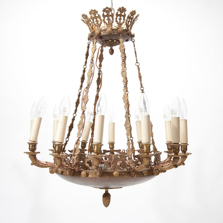 TAKAMPEL, empirestil, ca 1900. Höjd ca 75 cm.