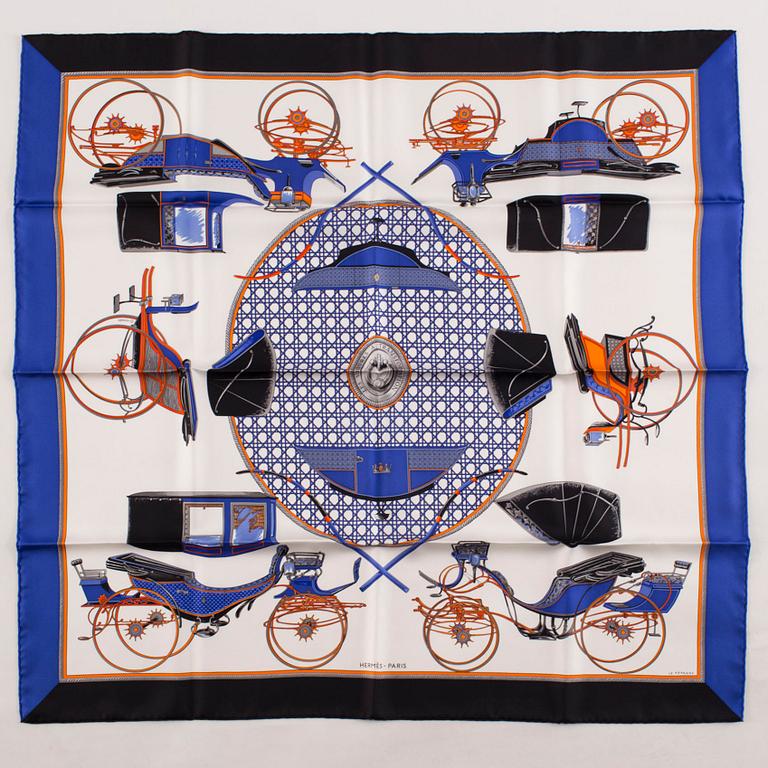 HERMÈS, scarf "Les Voitures a transformation".