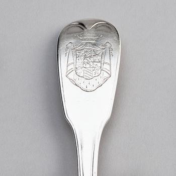 The von Fersen cutlery, a set of French silver cutlery, three pieces, 18th century.