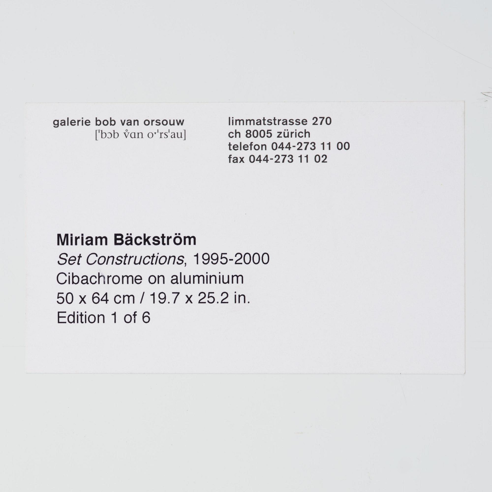 Miriam Bäckström, "Set Constructions", 1995-2006.
