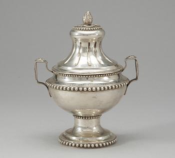 531. A Swedish silver sugarbowl with cover, P.Åkerman, Stockholm 1784.