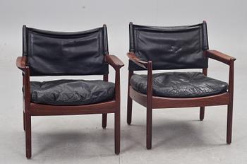 FÅTÖLJER, ett par, design Gunnar Myrstrand, Källemo, 1960-tal.