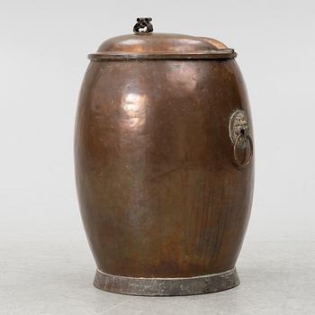 A copper water barrel, 19th century.