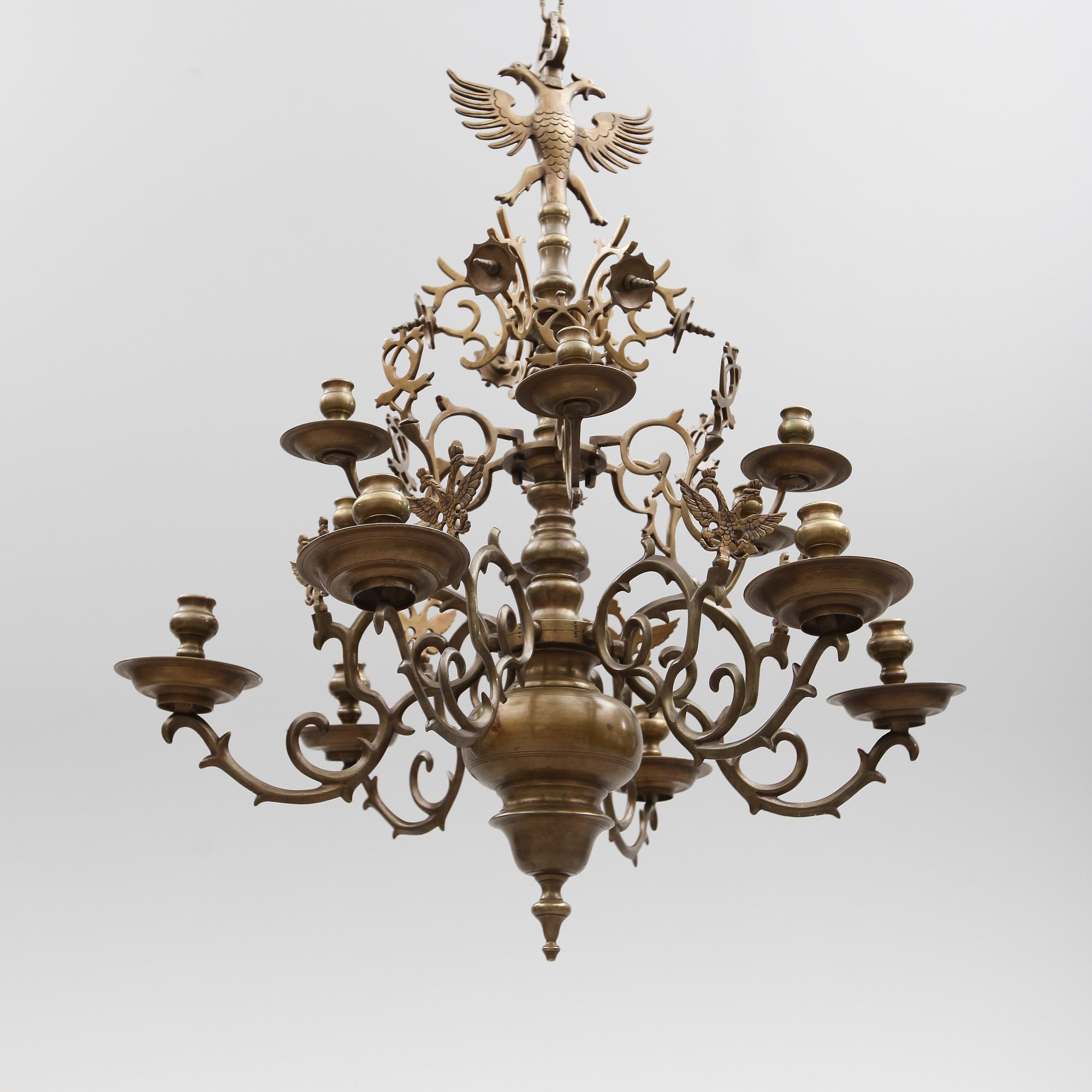 LJUSKRONA, barockstil, 1900-talets första hälft. Höjd ca 90 cm.