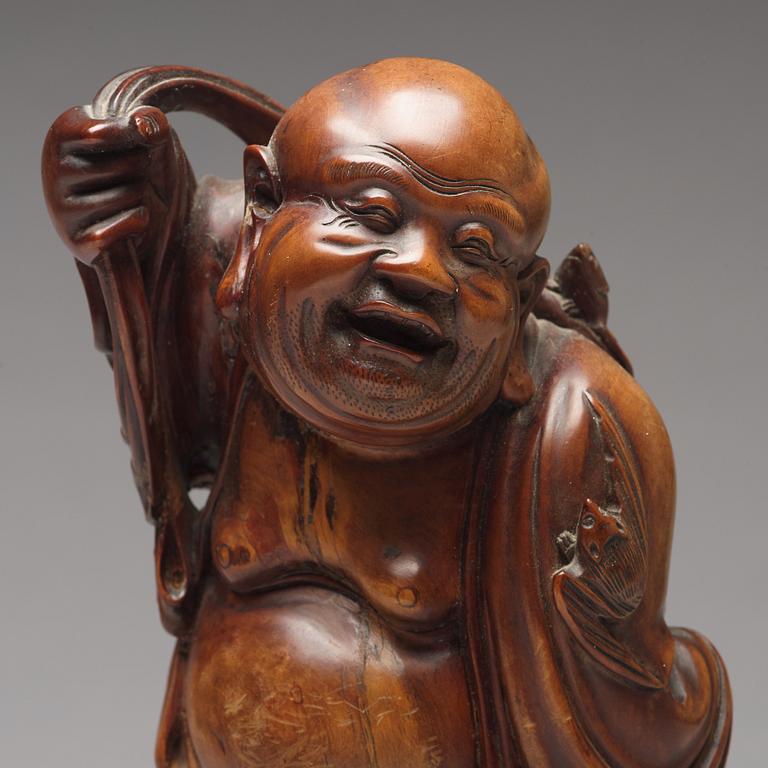 SKULPTUR, buxbom. Qingdynastin, omkring 1900.