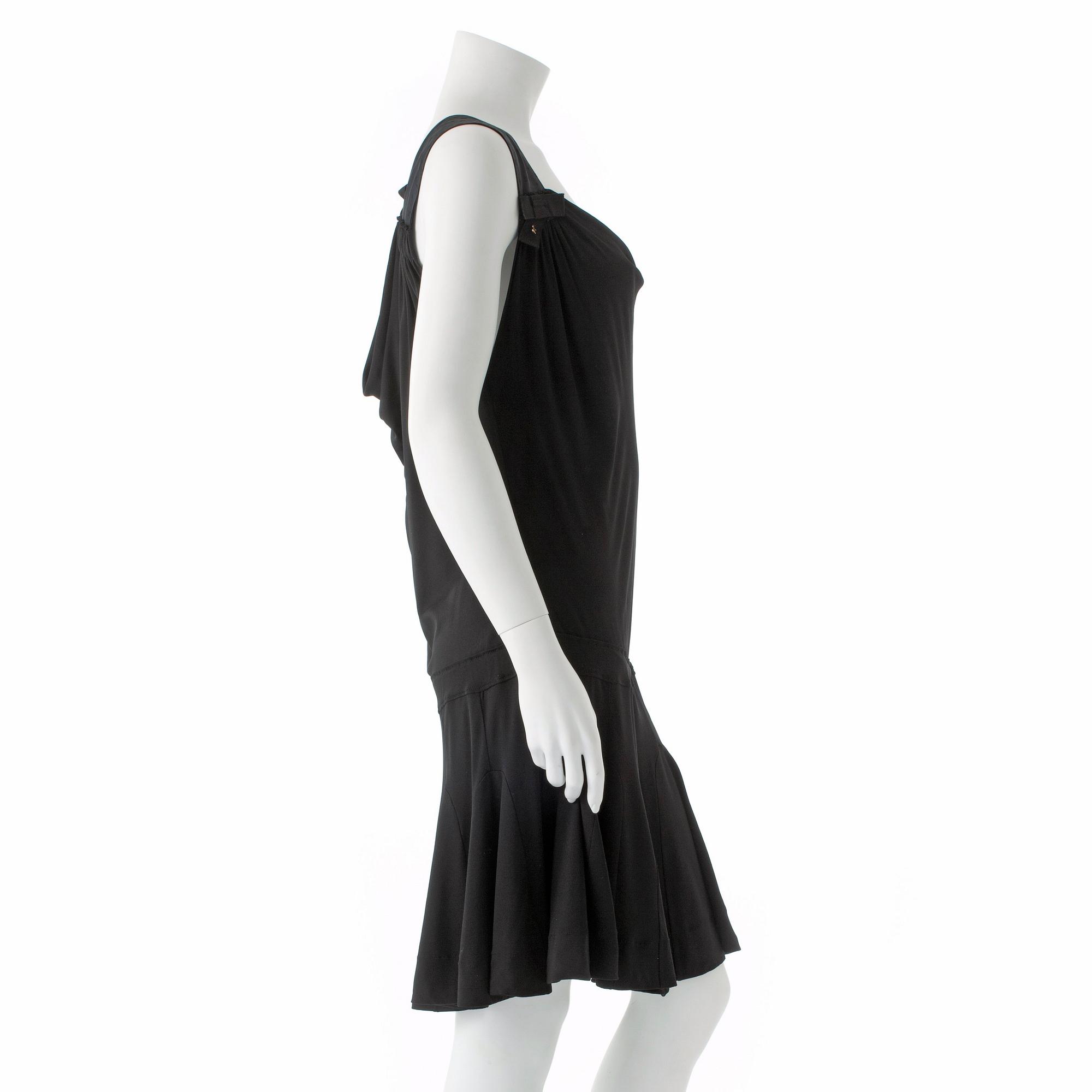 LOUIS VUITTON, a black silk mix dress.