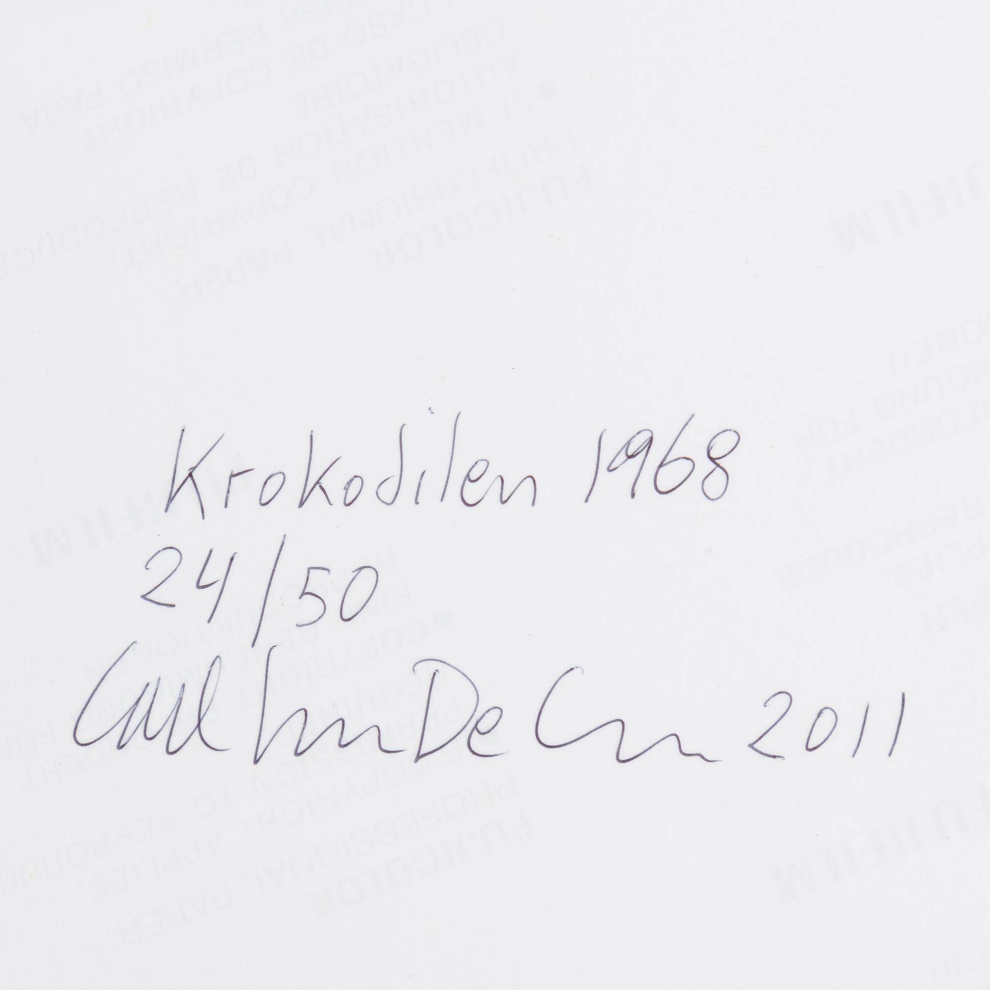 Carl Johan De Geer, photo, 2011, signed 24/50 verso.