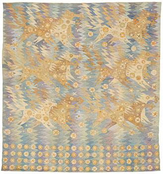 214. Barbro Nilsson, A TAPESTRY, "Guldhästen", a tapestry variant, ca 242,5 x 228 cm, signed AB MMF BN.