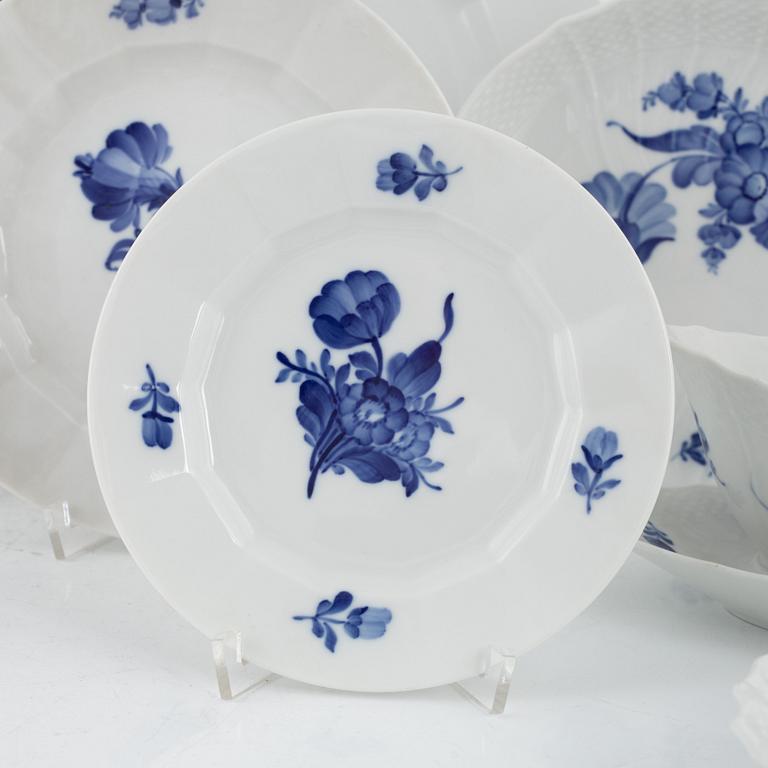 A 71-piece "Blue flower" porcelain dinner and coffee service, Royal Copenhagen, Denmark.