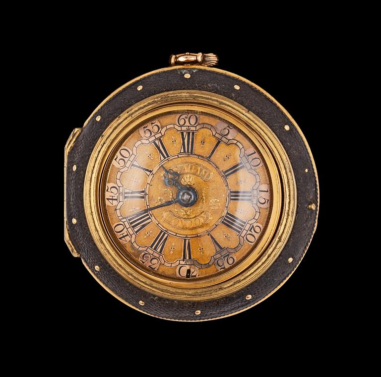 SPINDELUR, Graham, London, repousséboett, 1700-talets mitt.
