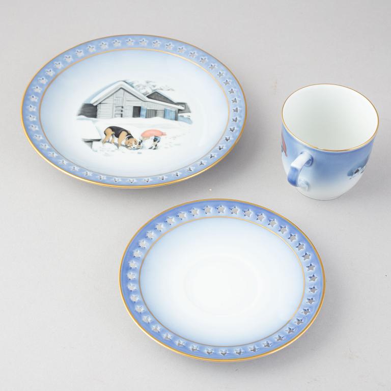 A 21-piece porcelain 'Tomten' Christmas service, Royal Copenhagen and Bing & Grøndahl, Denmark.