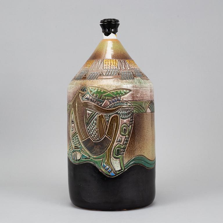 Marian Zawadzki, A ceramic floor/table lamp, Tilgmans, signed and dated 1965.