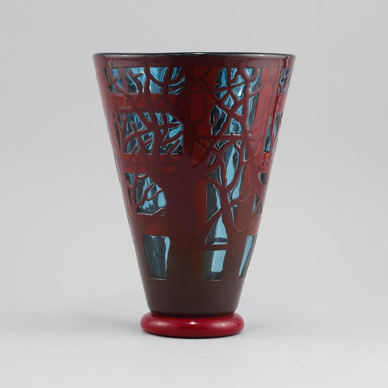 VAS, glas, Helén Krantz, Orrefors, signerad, sent 1900-tal.