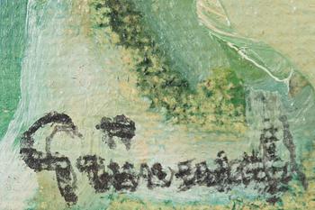 Isaac Grünewald, Stilleben med vit- och blåsippor.