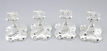 LJUSSTAKAR, 4 st, silver, Norge, 1900-talets mitt.