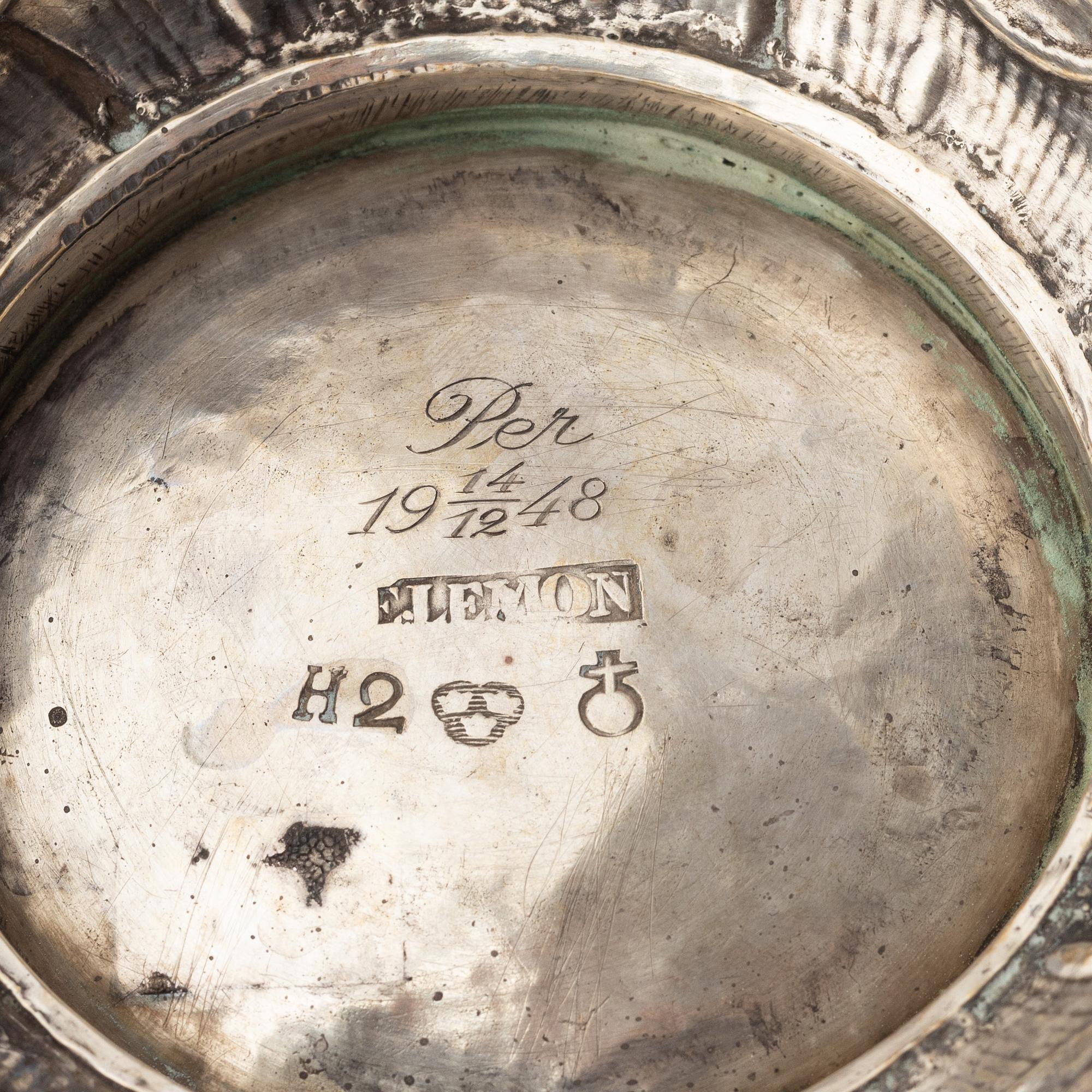 A Swedish 18th century parcel-gilt beaker, mark of Erik Lemon, Uppsala, 1790.