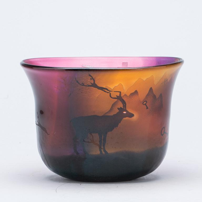 SKÅL, glas, Bertil Vallien, unik, signerad. 1900-talets fjärde kvartal.