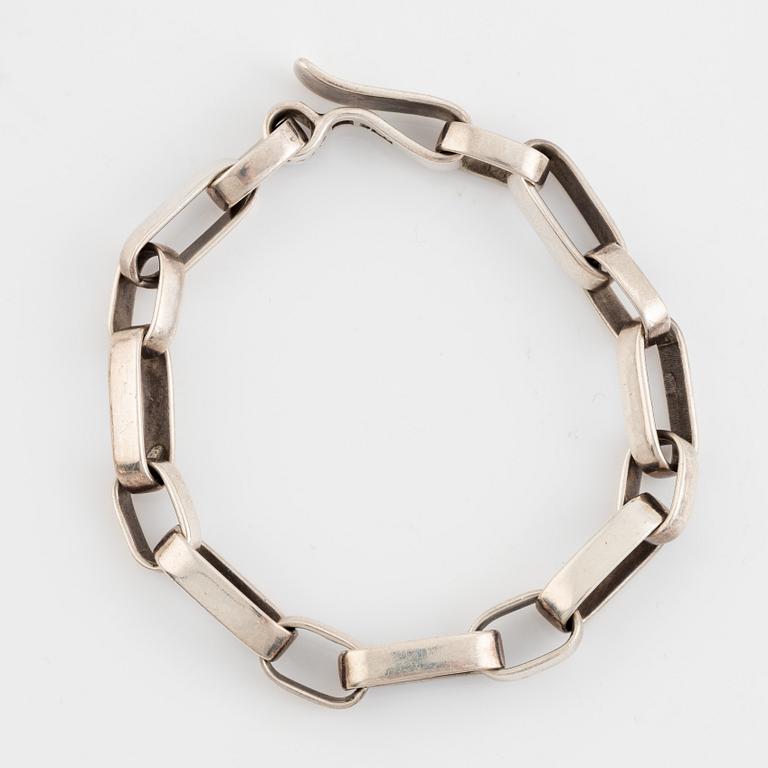 Sven-Erik Högberg, armband samt collier, silver.