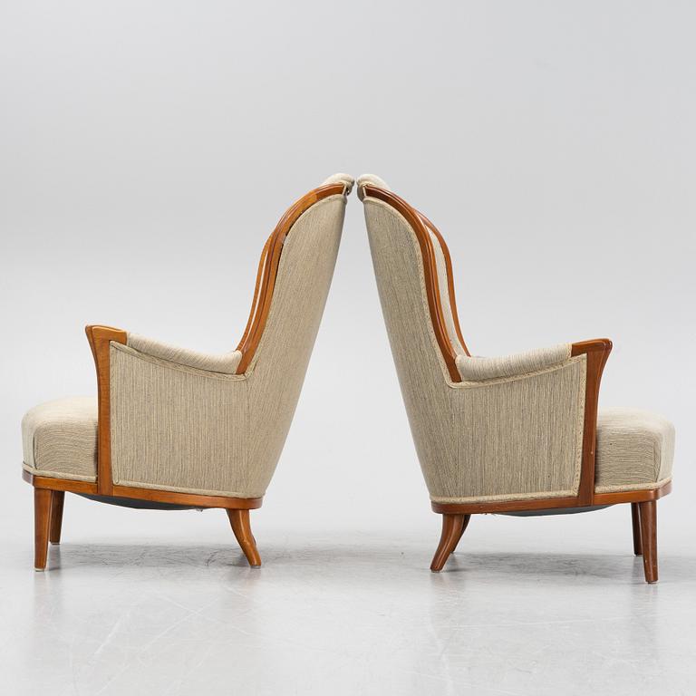 Carl Malmsten, a matched pair of easy chairs, second part of the 20th Century.