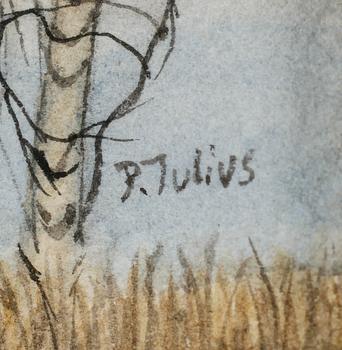 PER JULIUS, akvarell, signerad.