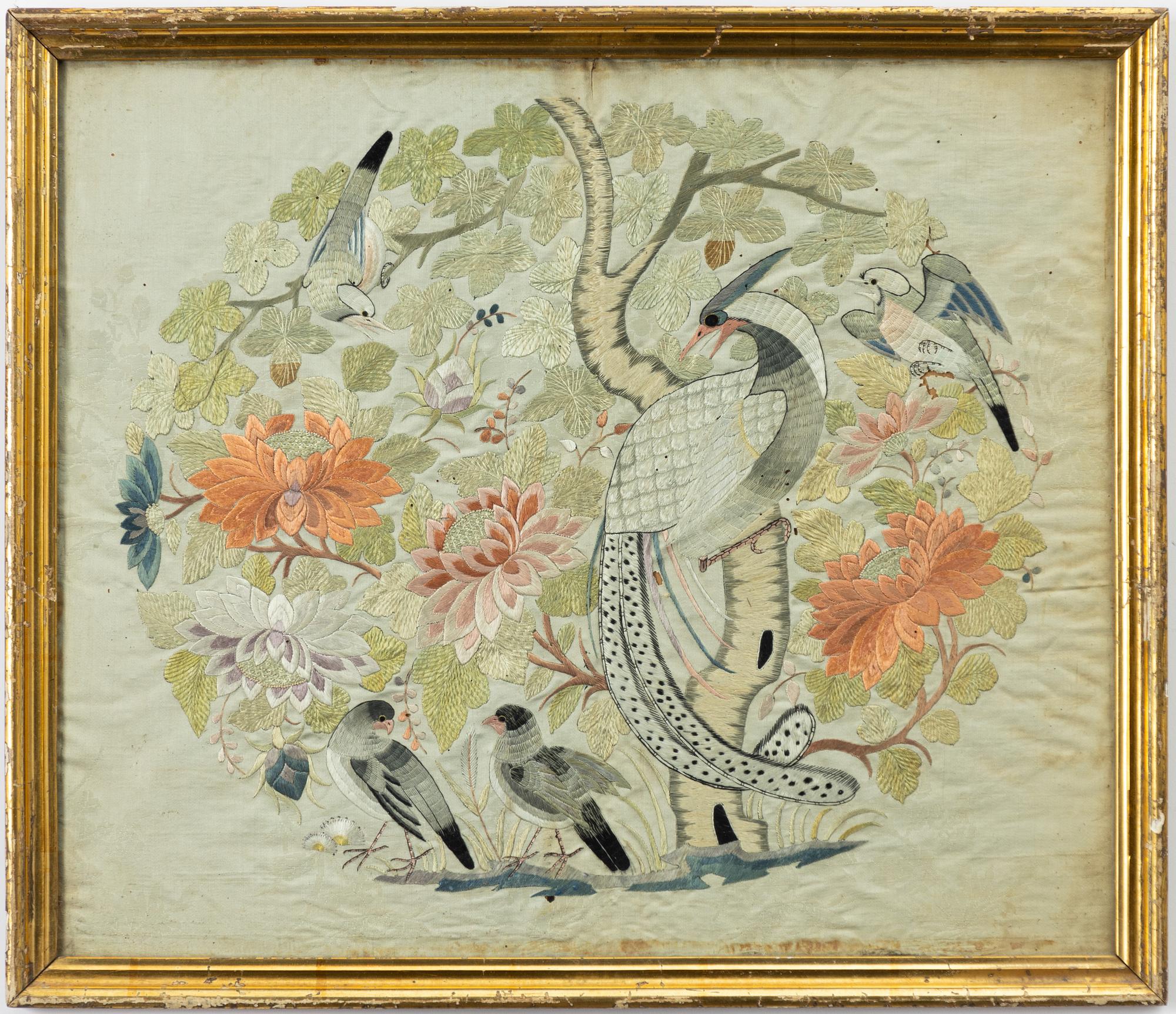 Two silk embroideries, China, circa 1900.