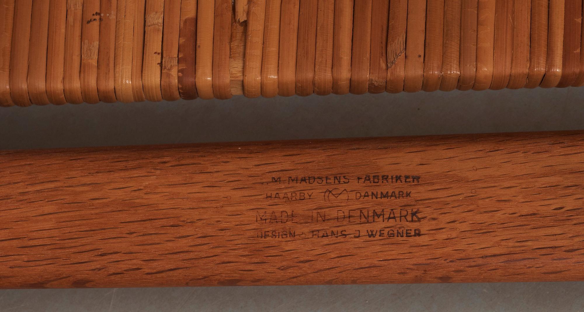 HANS J WEGNER, stolar, 4 st, CM Madsens fabriker, Danmark 1950-60-tal.