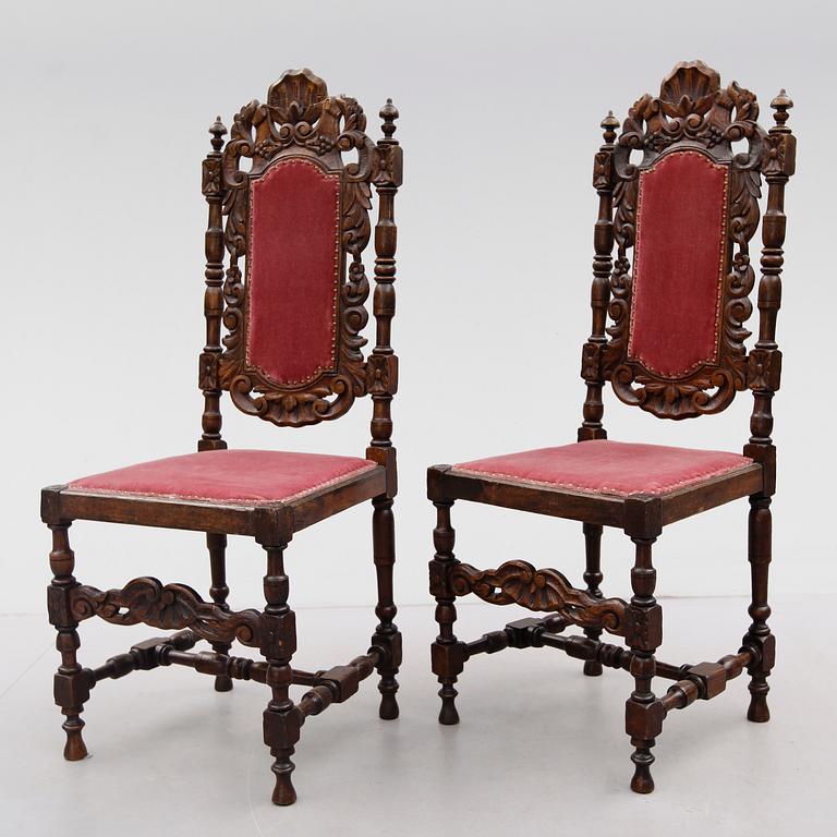 STOLAR, 1 par, barockstil, 1900-talets första hälft.