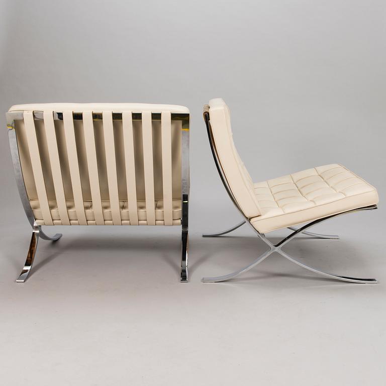 LUDWIG MIES VAN DER ROHE, a pair of 'Barcelona' easy chairs, Knoll Studio.