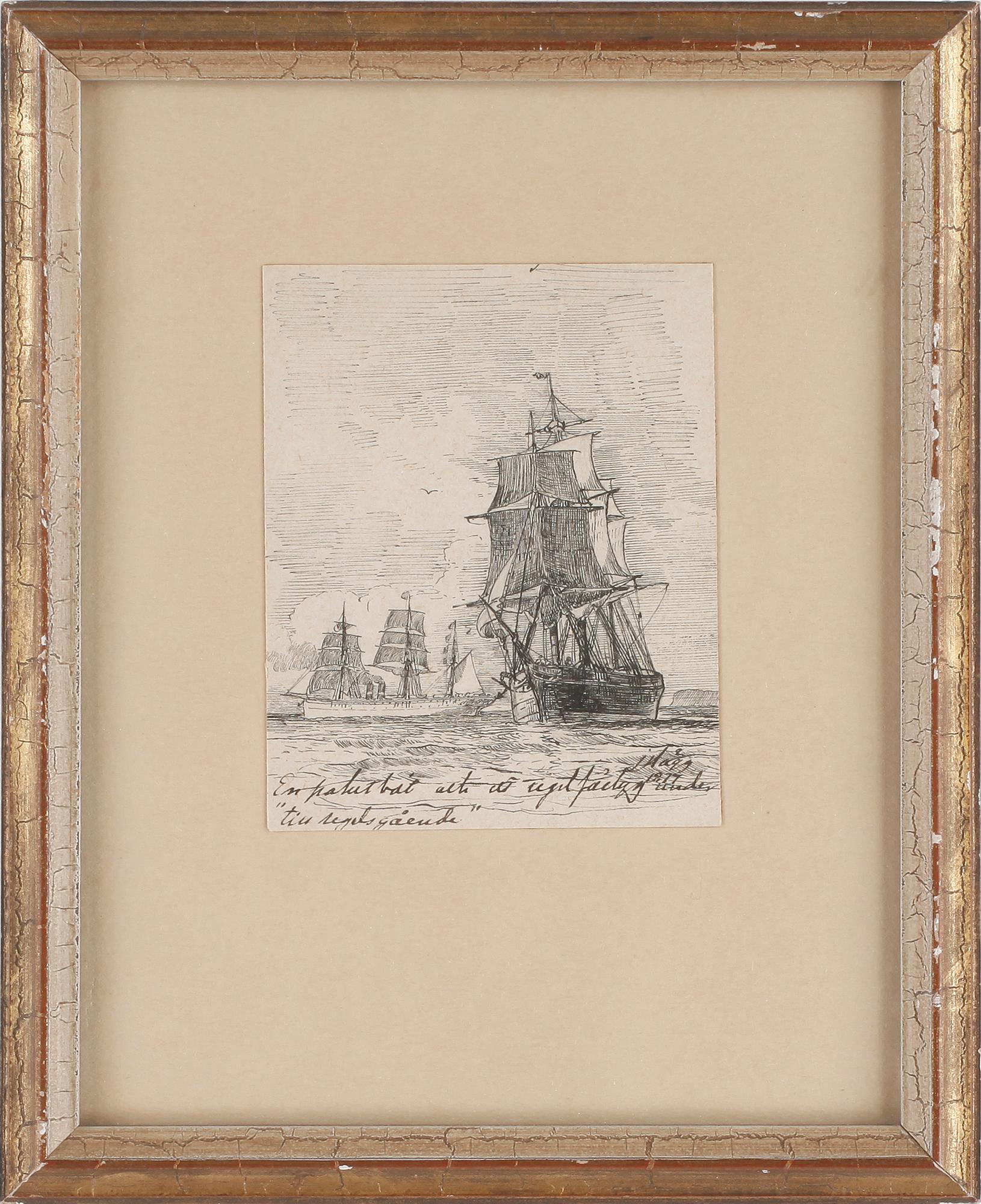 JACOB HÄGG, tuschteckning, signerad och daterad 1877.