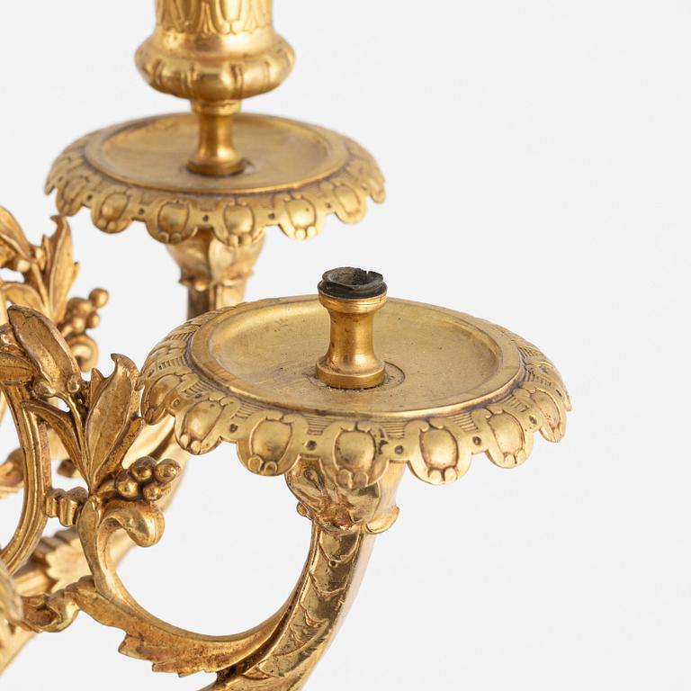 Kandelabrar, ett par, brons, sent 1800-tal.