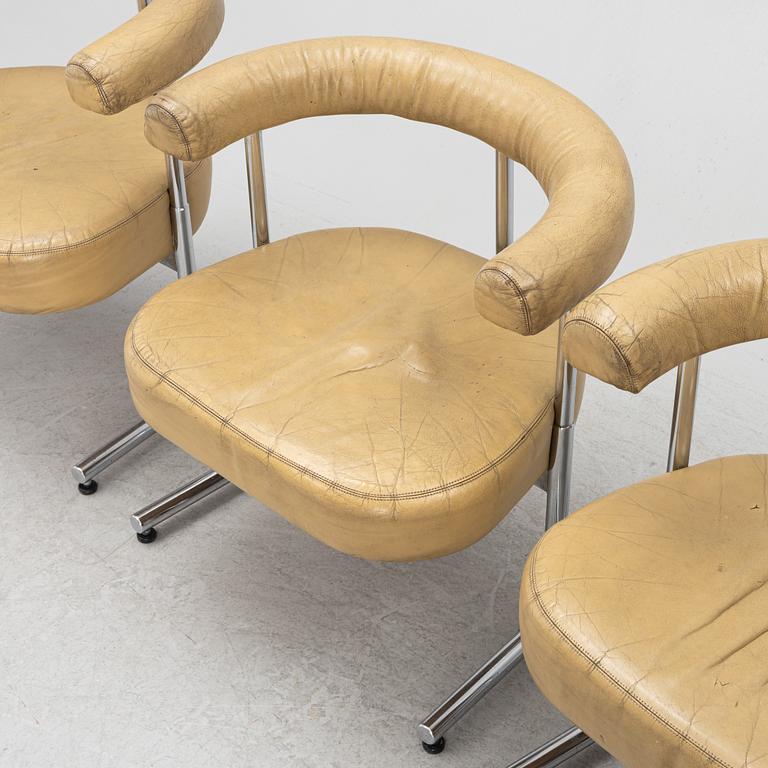 Armchairs, 3 pcs, Scapa Industri AB, Rydaholm, 1960s.