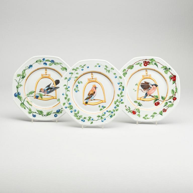 A set of six Hermés porcelain plates Limoges.