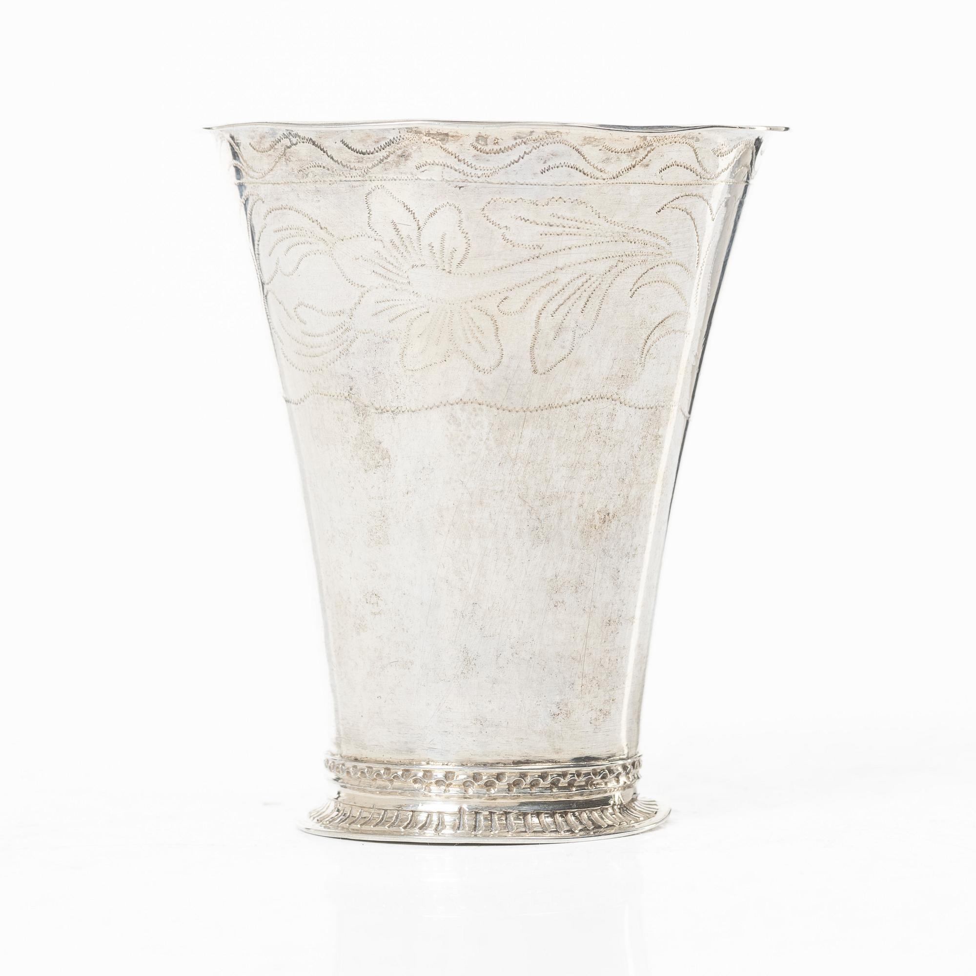 A Swedish silver beaker, mark of Simson Ryberg, Stockholm 1780.