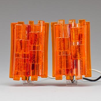 VÄGGLAMPETTER, ett par, Danmark, 1970-tal.